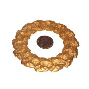 Vintage Large 68mm Leaf Pattern Wreath Shape Stamping